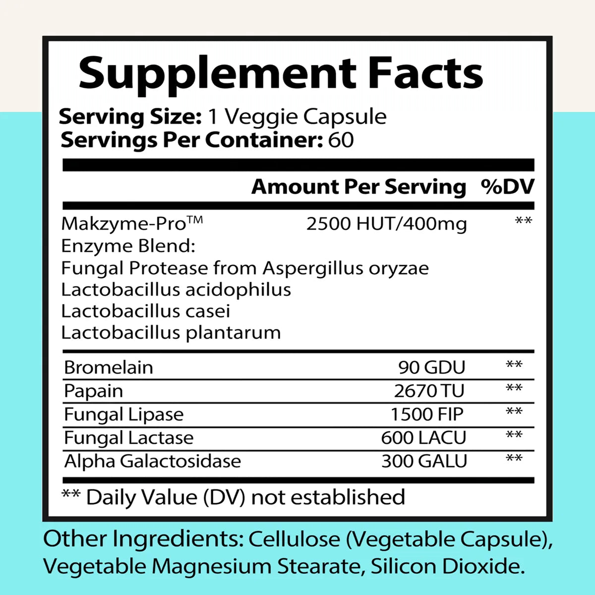 Premium Digestive Enzyme Blend Supplement (60 Capsules)