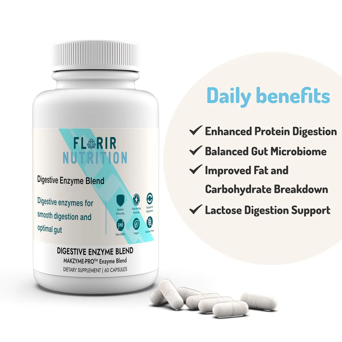 Premium Digestive Enzyme Blend Supplement (60 Capsules)