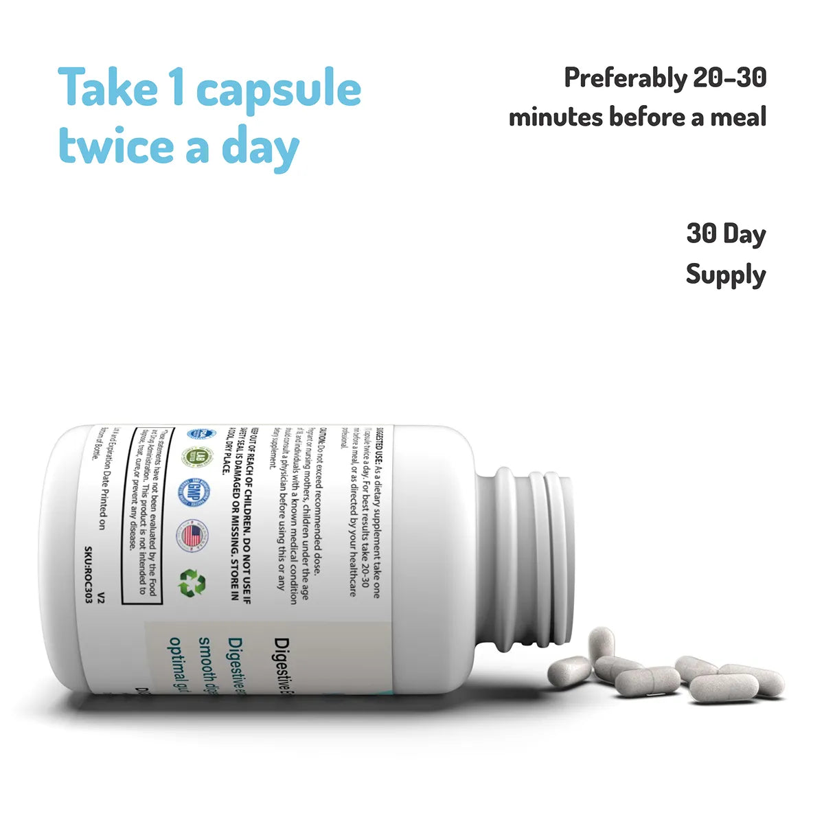 Premium Digestive Enzyme Blend Supplement (60 Capsules)