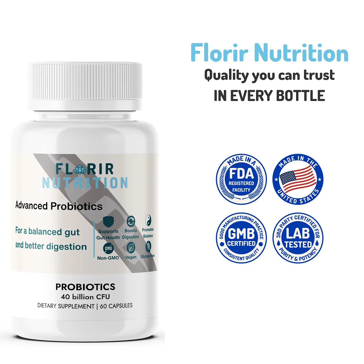 Premium Formula Probiotics Supplement (60 Capsules)