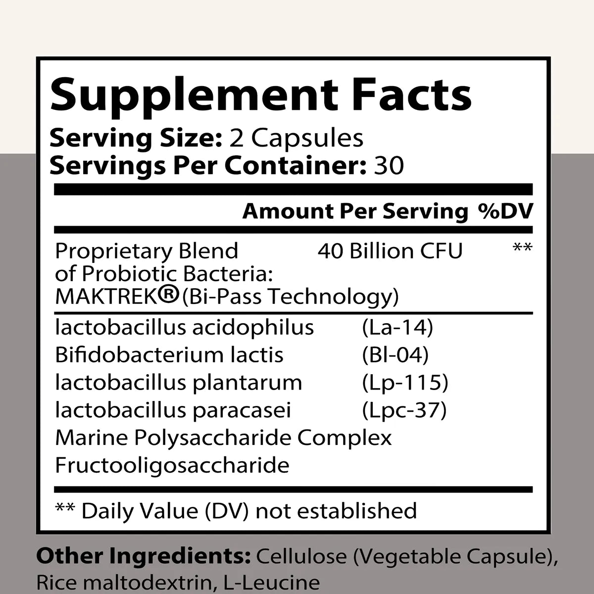 Premium Formula Probiotics Supplement (60 Capsules)
