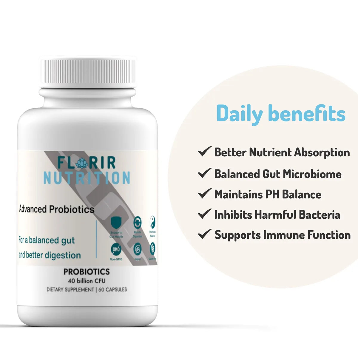 Premium Formula Probiotics Supplement (60 Capsules)