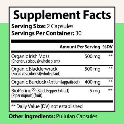Premium Organic Sea Moss Supplement. (60 Capsules)