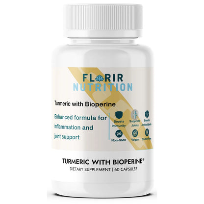 Premium Turmeric + BioPerine (Black Pepper Fruit Extract) Supplement (60 Capsules)